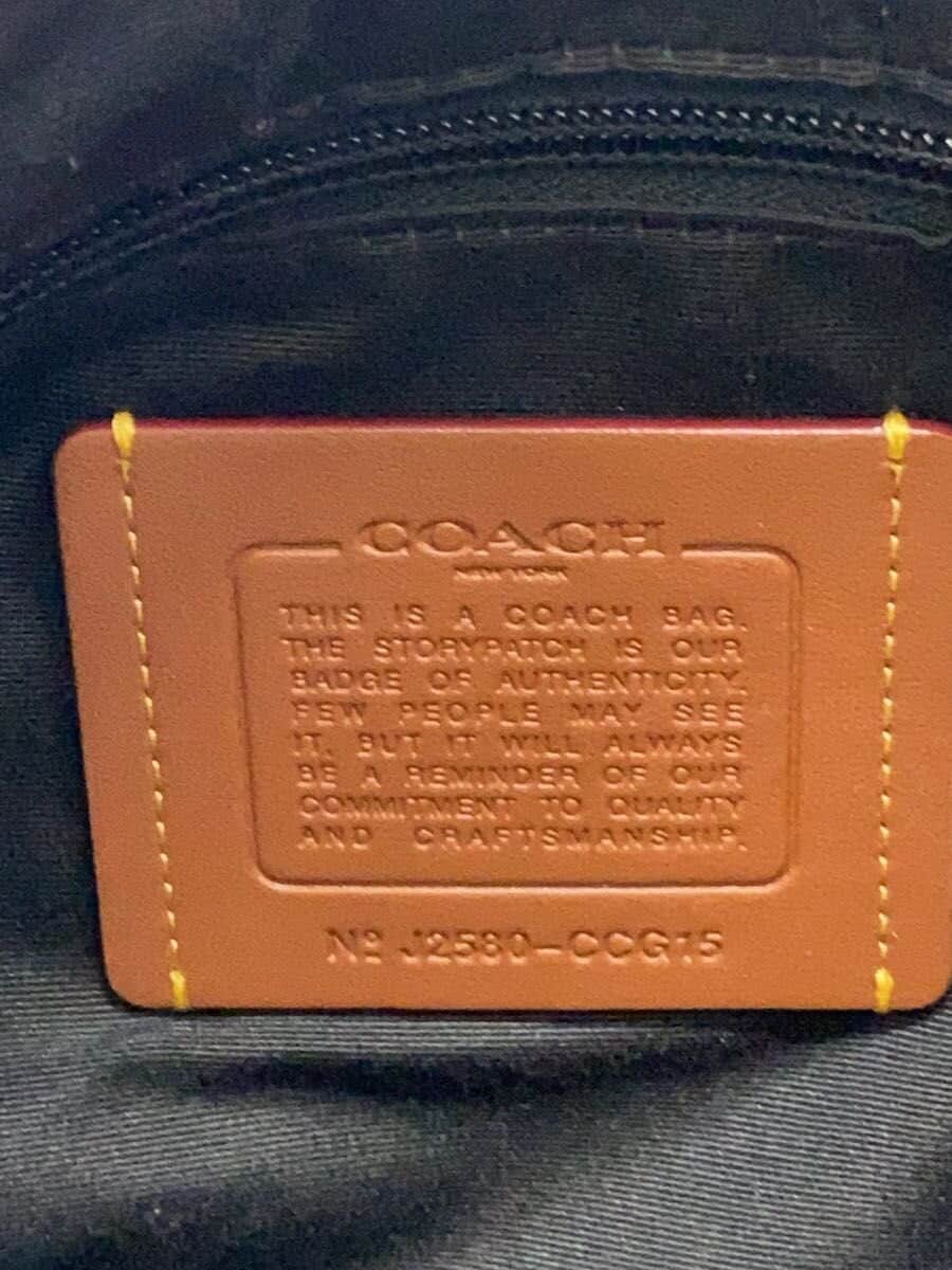 COACH Shoulder Bag Leather Black Plain CCG15 5