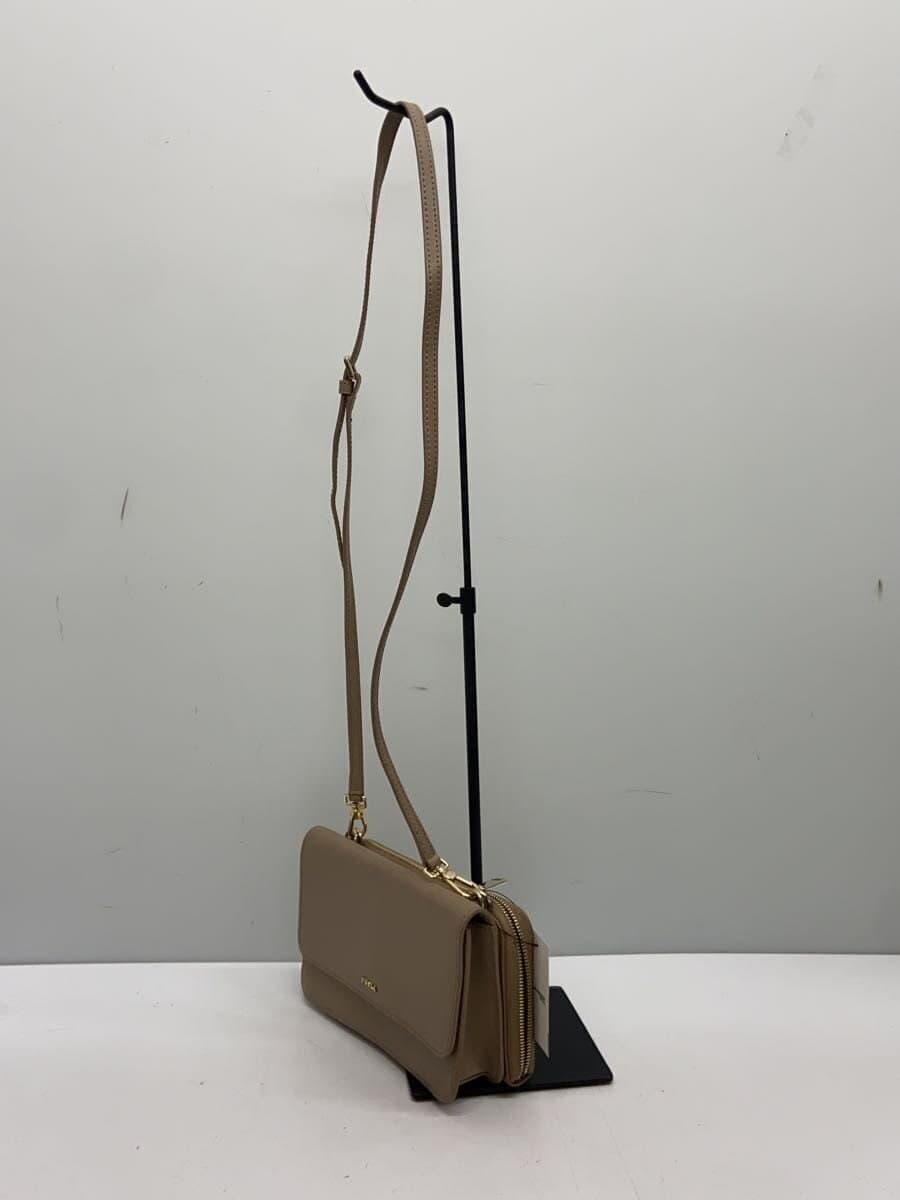 FURLA shoulder bag leather BEG 2