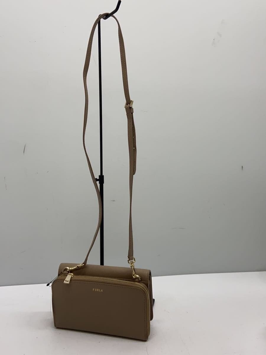 FURLA shoulder bag leather BEG 3