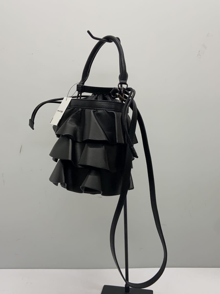 UNITED ARROWS shoulder bag leather black plain 2