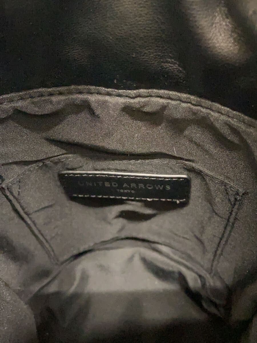 UNITED ARROWS shoulder bag leather black plain 5
