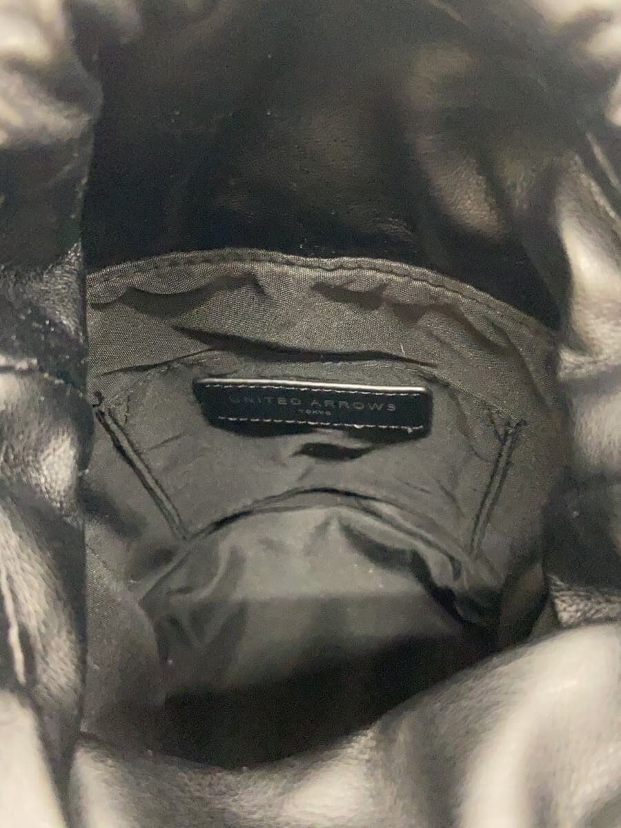UNITED ARROWS shoulder bag leather black plain 6