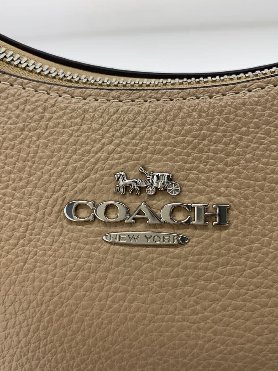 COACH Shoulder Bag Leather BEG CJ517 5