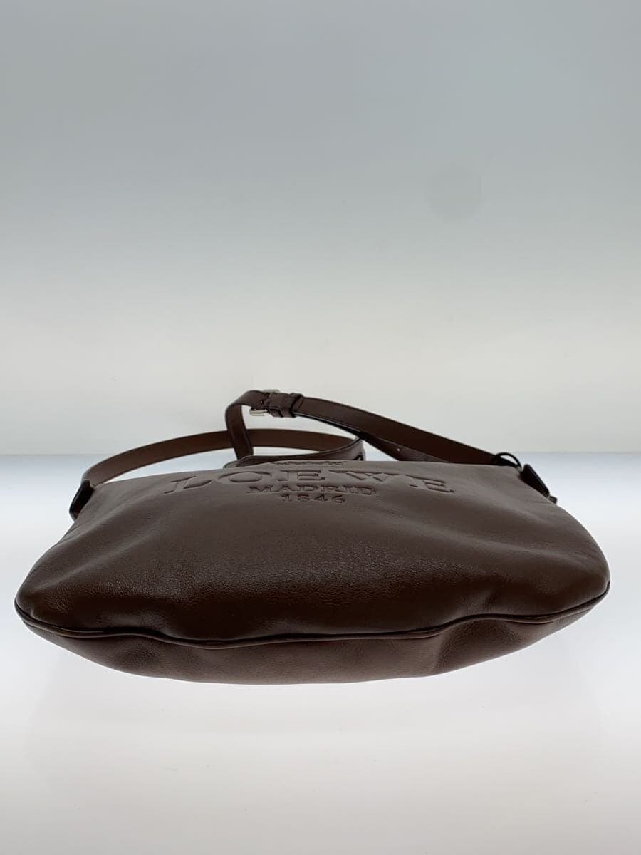 LOEWE Shoulder Bag Leather BRW Solid Color 061104 4
