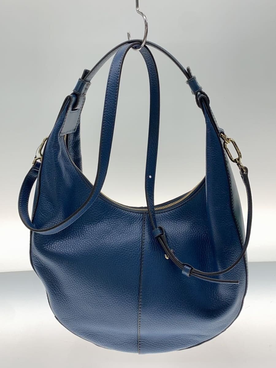 FURLA shoulder bag leather blue 3