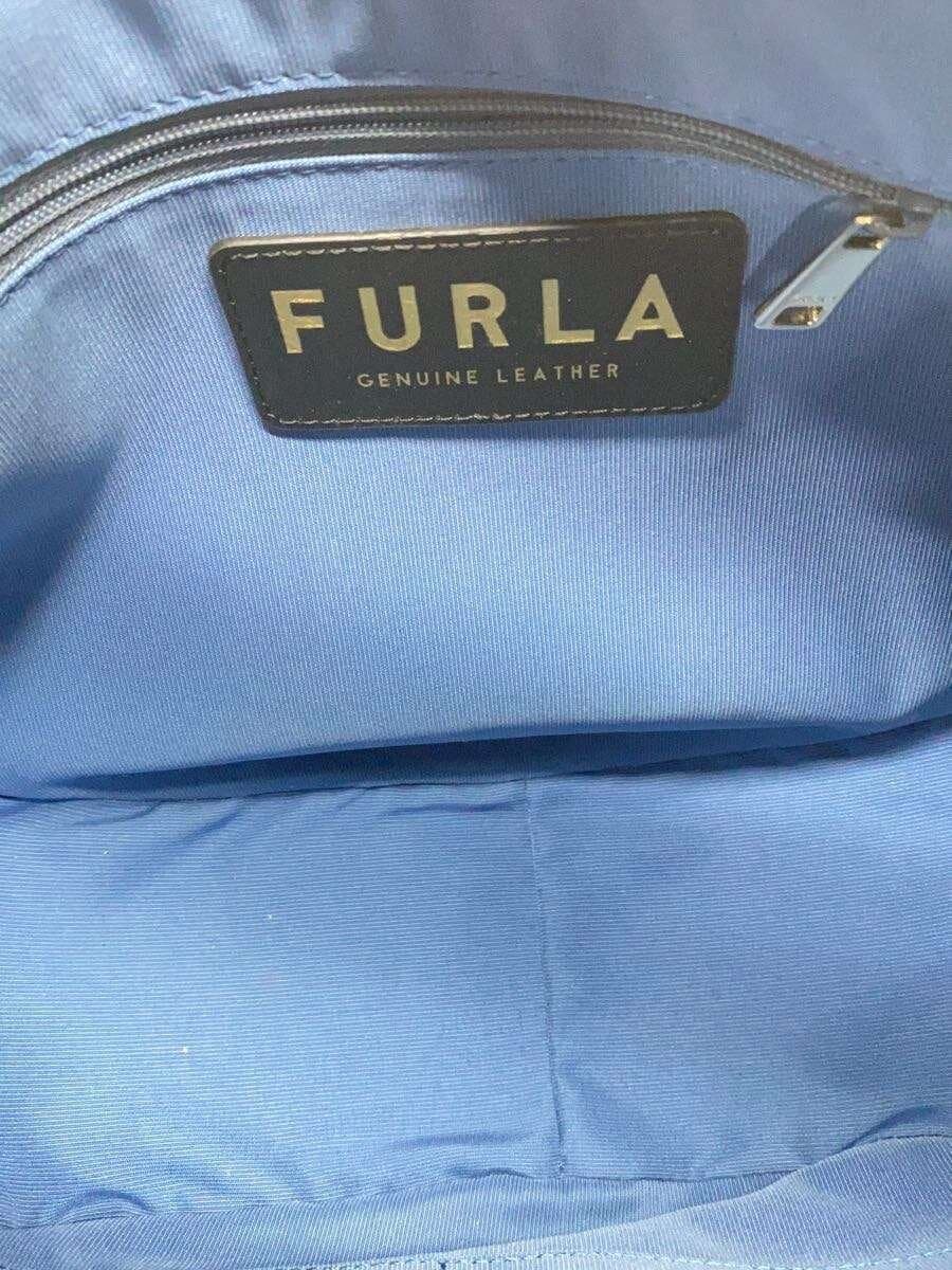 FURLA shoulder bag leather blue 6