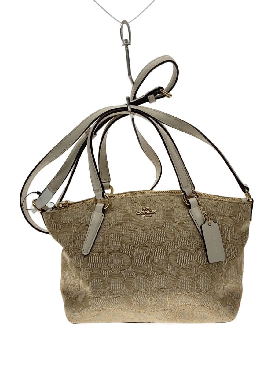 COACH Shoulder Bag Canvas BEG F57830