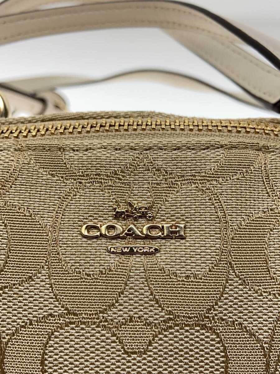 COACH Shoulder Bag Canvas BEG F57830 5