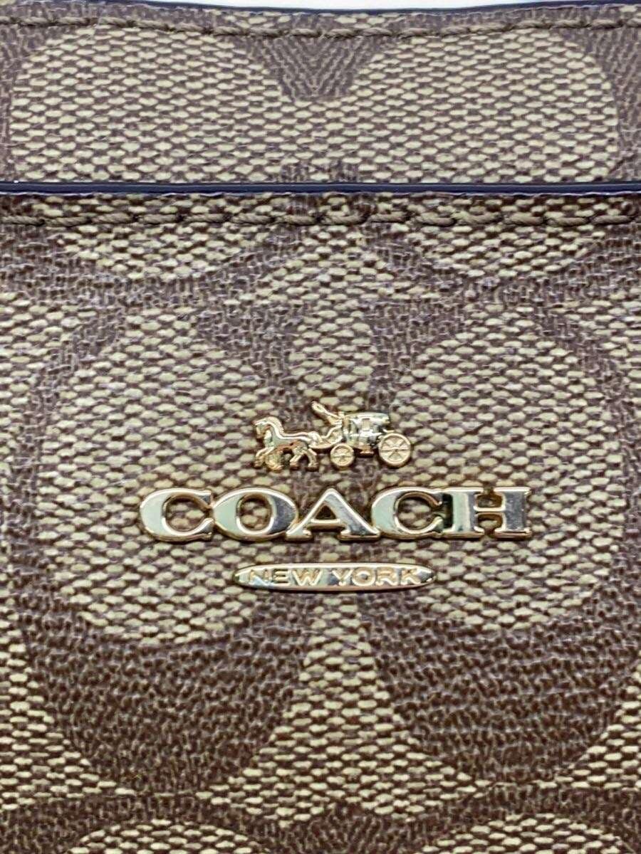 COACH Mini Camera Bag Signature Brown Leather Polyester BRW Allover Pattern 5
