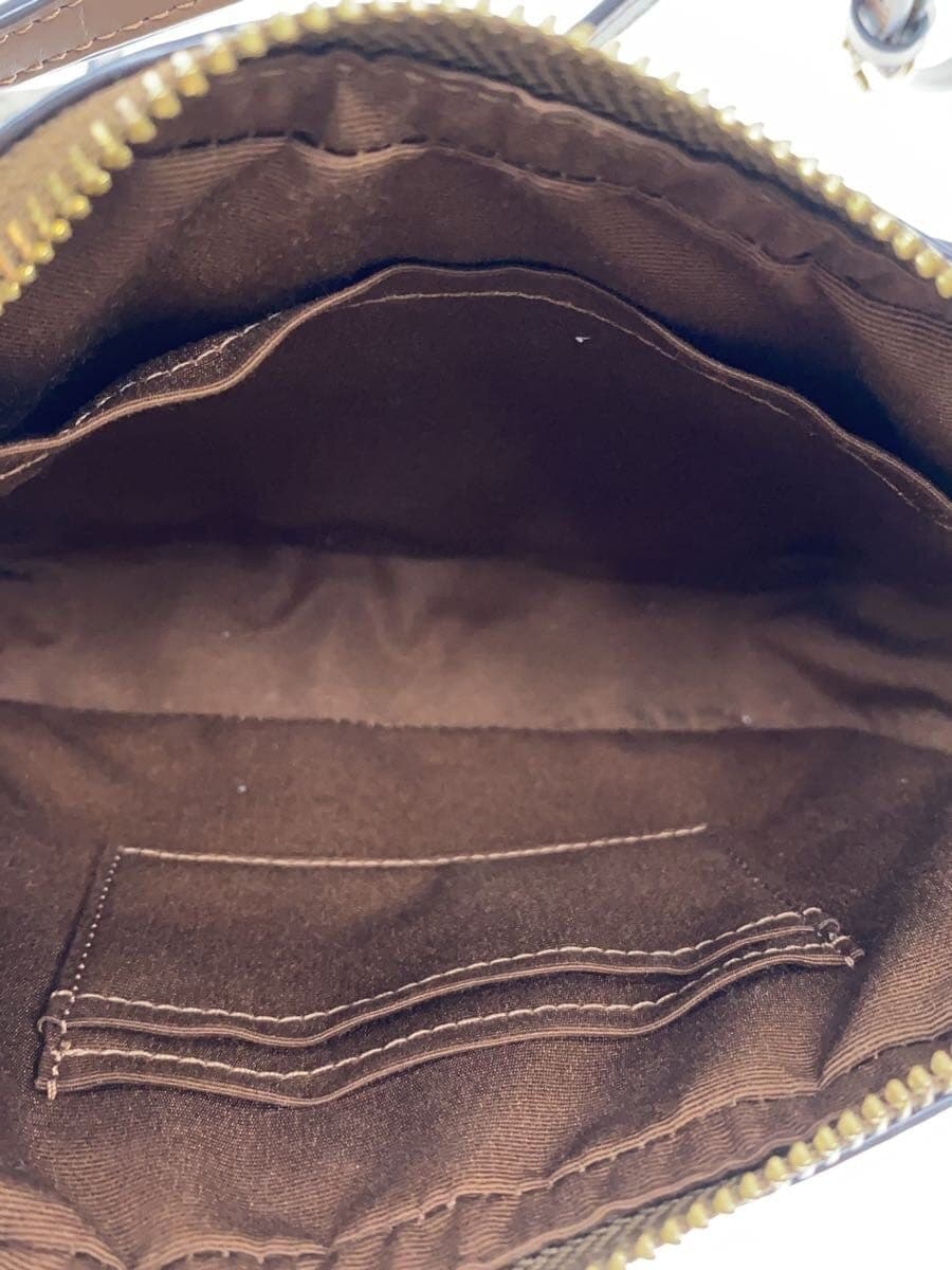 COACH Mini Camera Bag Signature Brown Leather Polyester BRW Allover Pattern 6