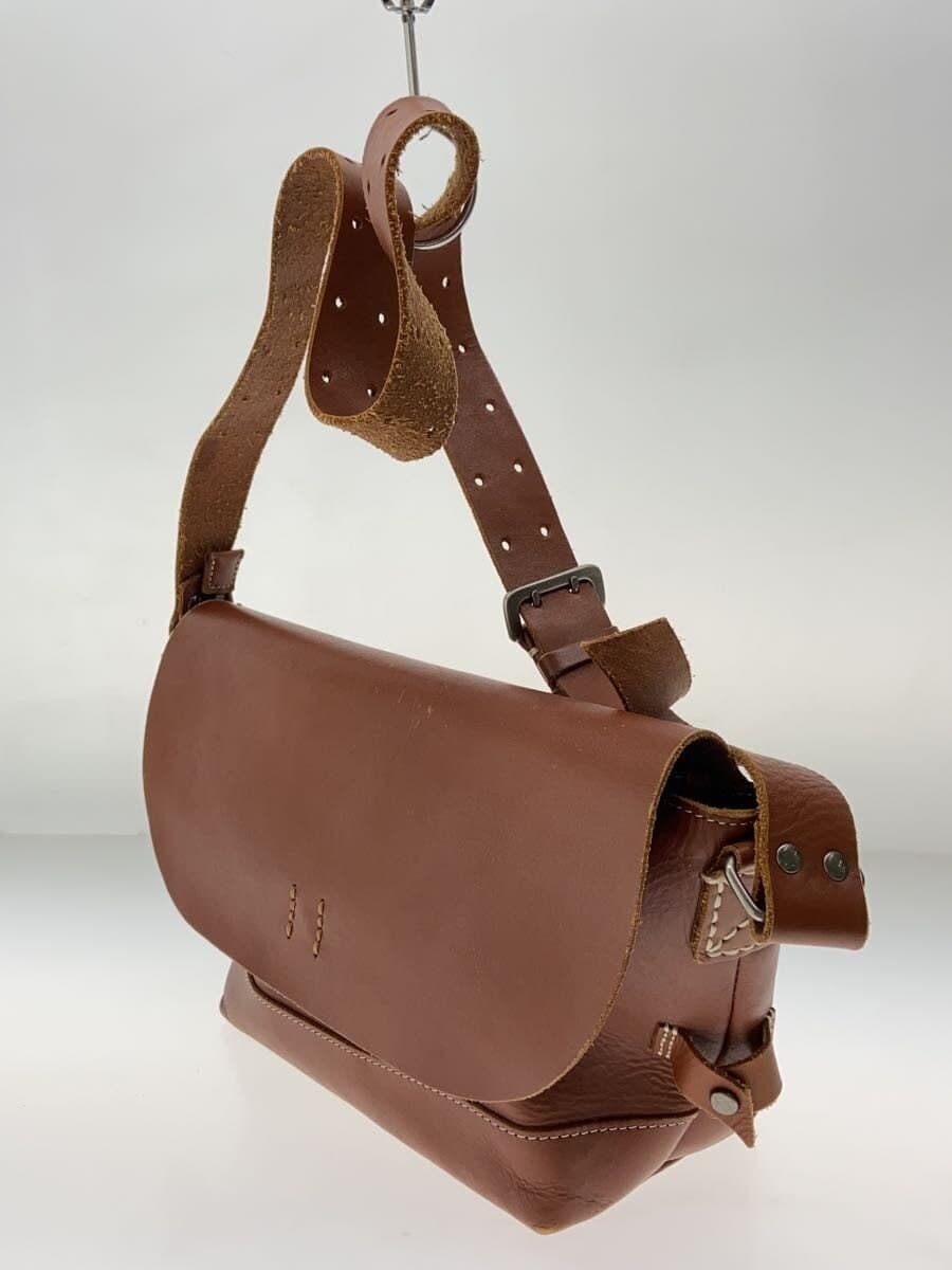 H 1203 MANO FECE Shoulder Bag Leather BRW Solid 2