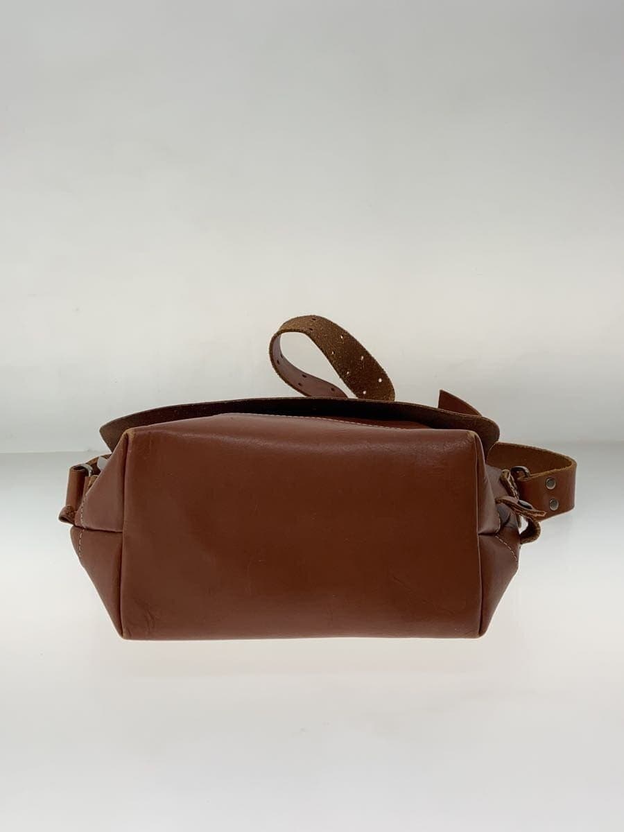 H 1203 MANO FECE Shoulder Bag Leather BRW Solid 4