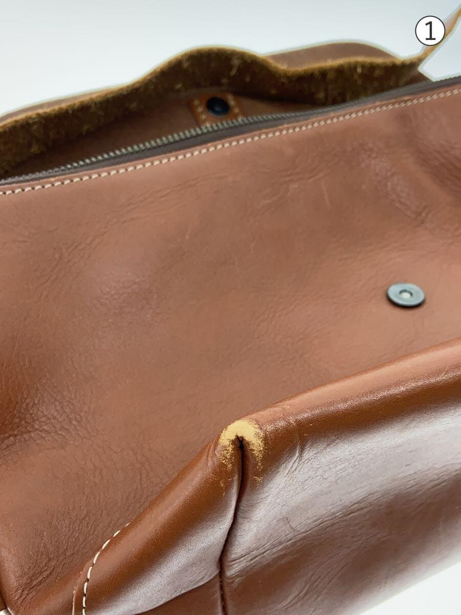 H 1203 MANO FECE Shoulder Bag Leather BRW Solid 7