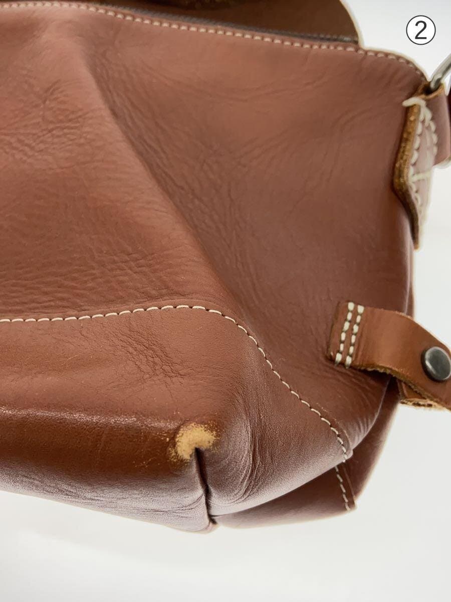 H 1203 MANO FECE Shoulder Bag Leather BRW Solid 8