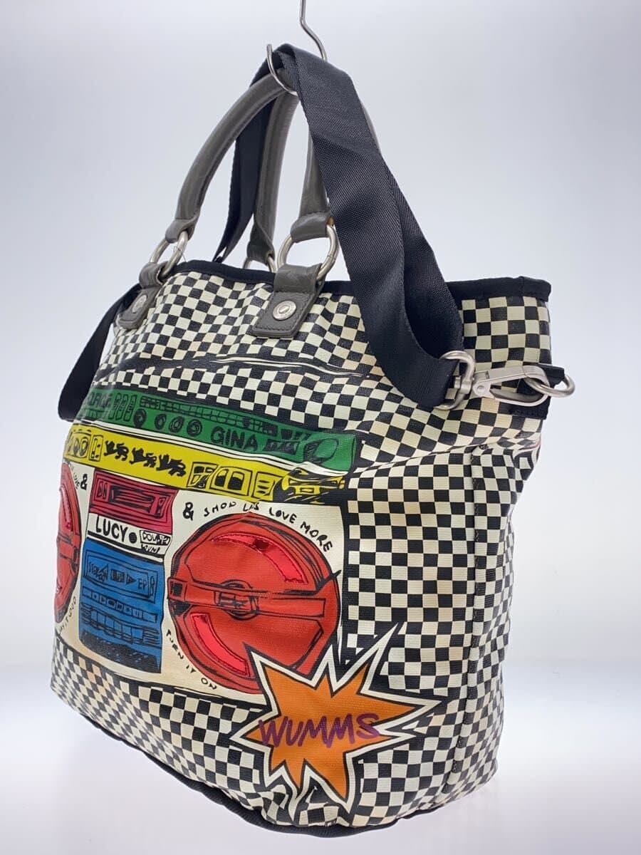 Other Brand george gina&lucy Tote Bag WHT Check 2