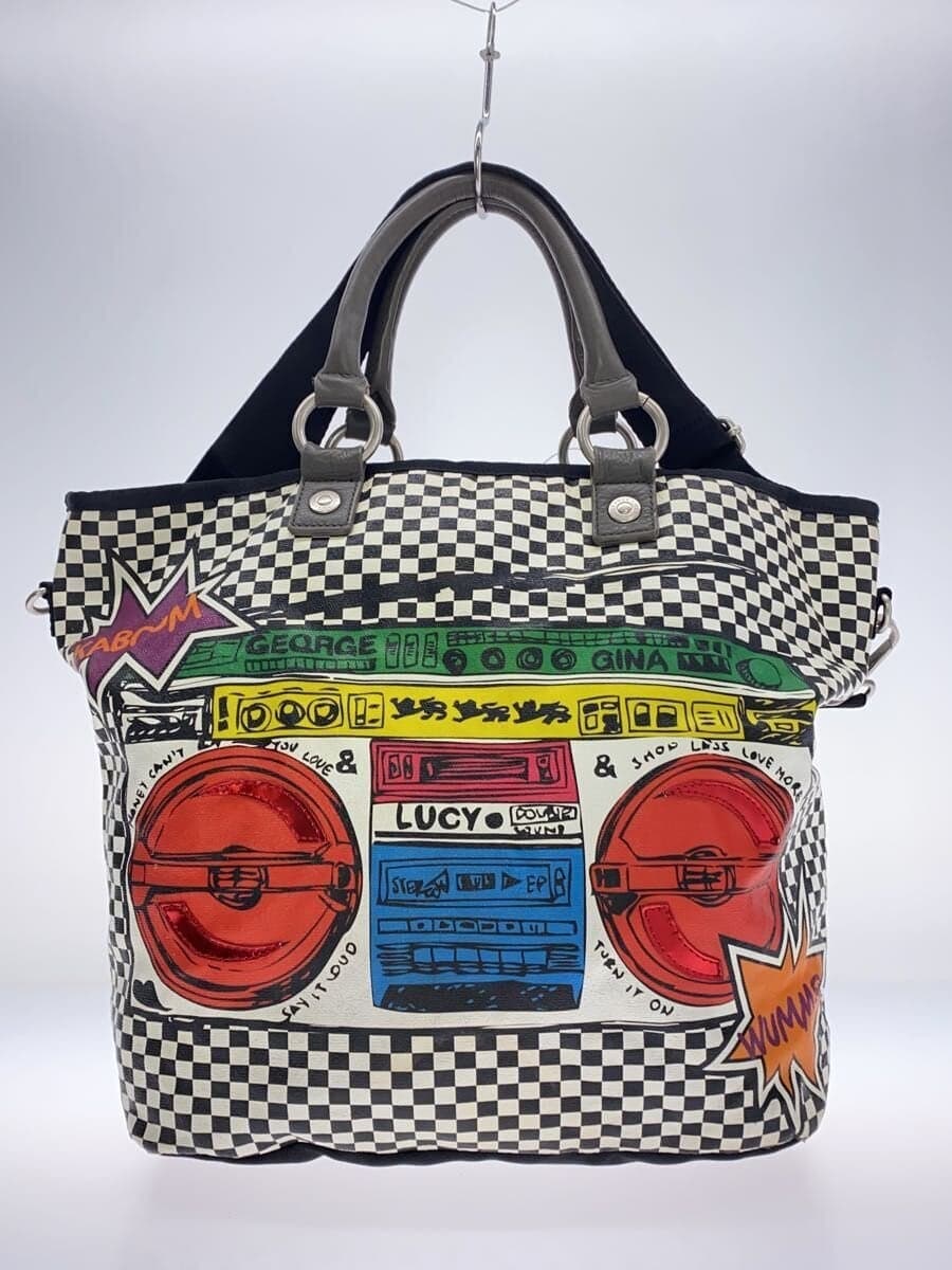 Other Brand george gina&lucy Tote Bag WHT Check 3