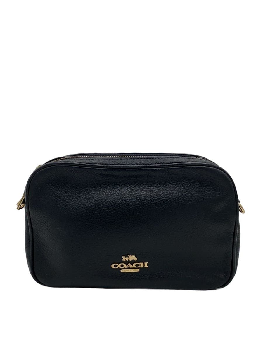 COACH Shoulder Bag Leather BLK Solid f39856