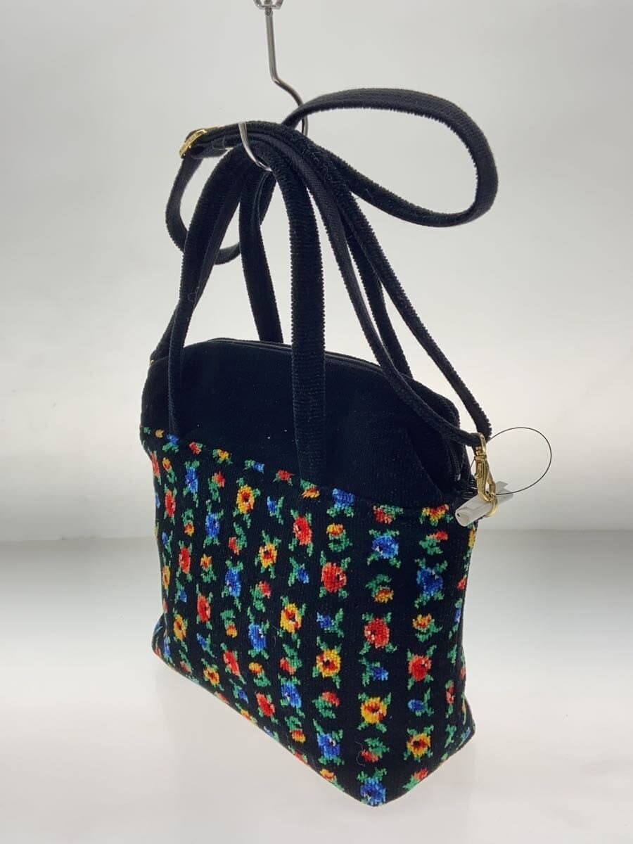 FEILER Shoulder Bag -- BLK Floral Pattern 2