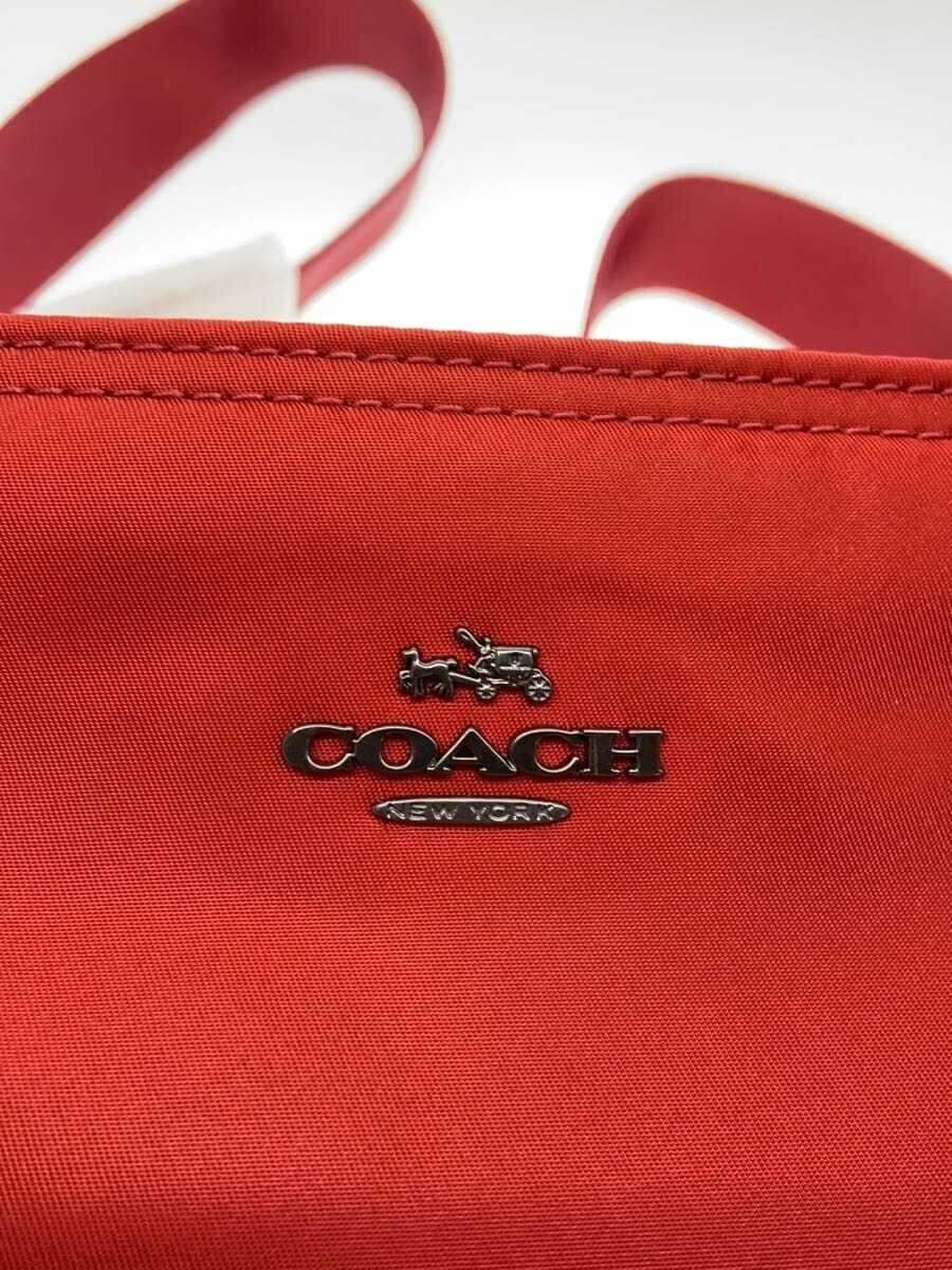 COACH Shoulder Bag Nylon RED F22346 5