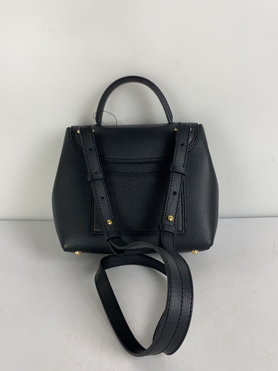 POLENE Numero Un Nano Edition Black Textured Shoulder Bag Leather Black 3