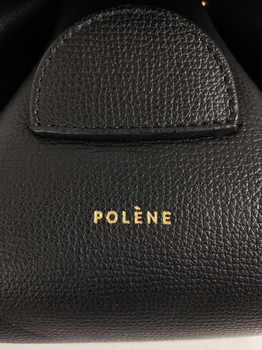 POLENE Numero Un Nano Edition Black Textured Shoulder Bag Leather Black 5