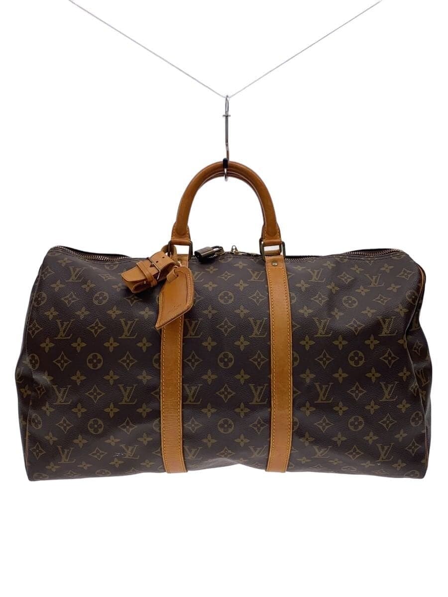 LOUIS VUITTON Keepall 50_Monogram Canvas PVC BRW