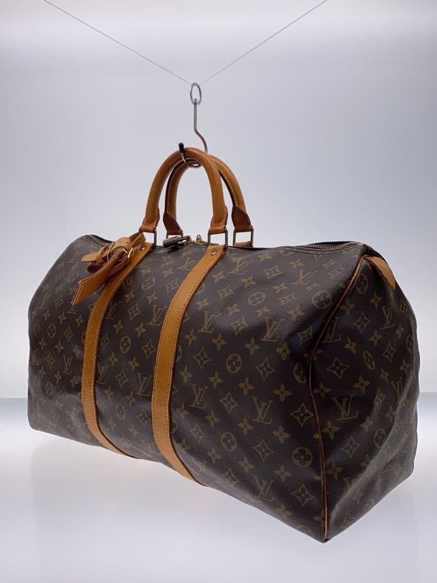 LOUIS VUITTON Keepall 50_Monogram Canvas PVC BRW 2