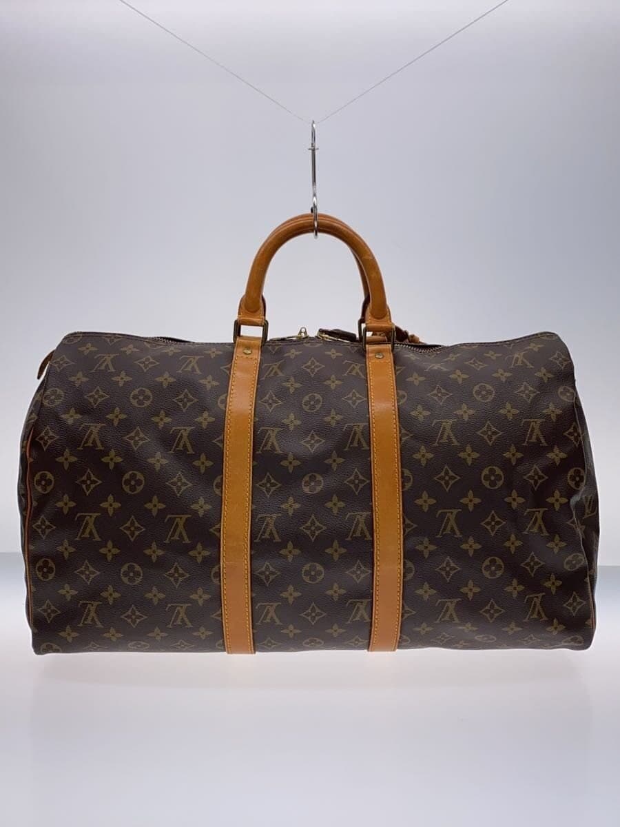 LOUIS VUITTON Keepall 50_Monogram Canvas PVC BRW 3