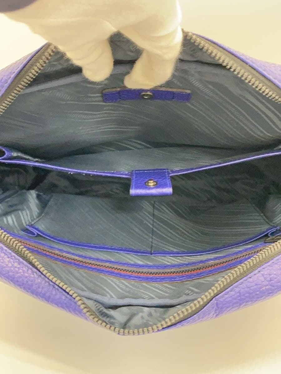 FUJITAKA Shoulder Bag Leather BLU 6