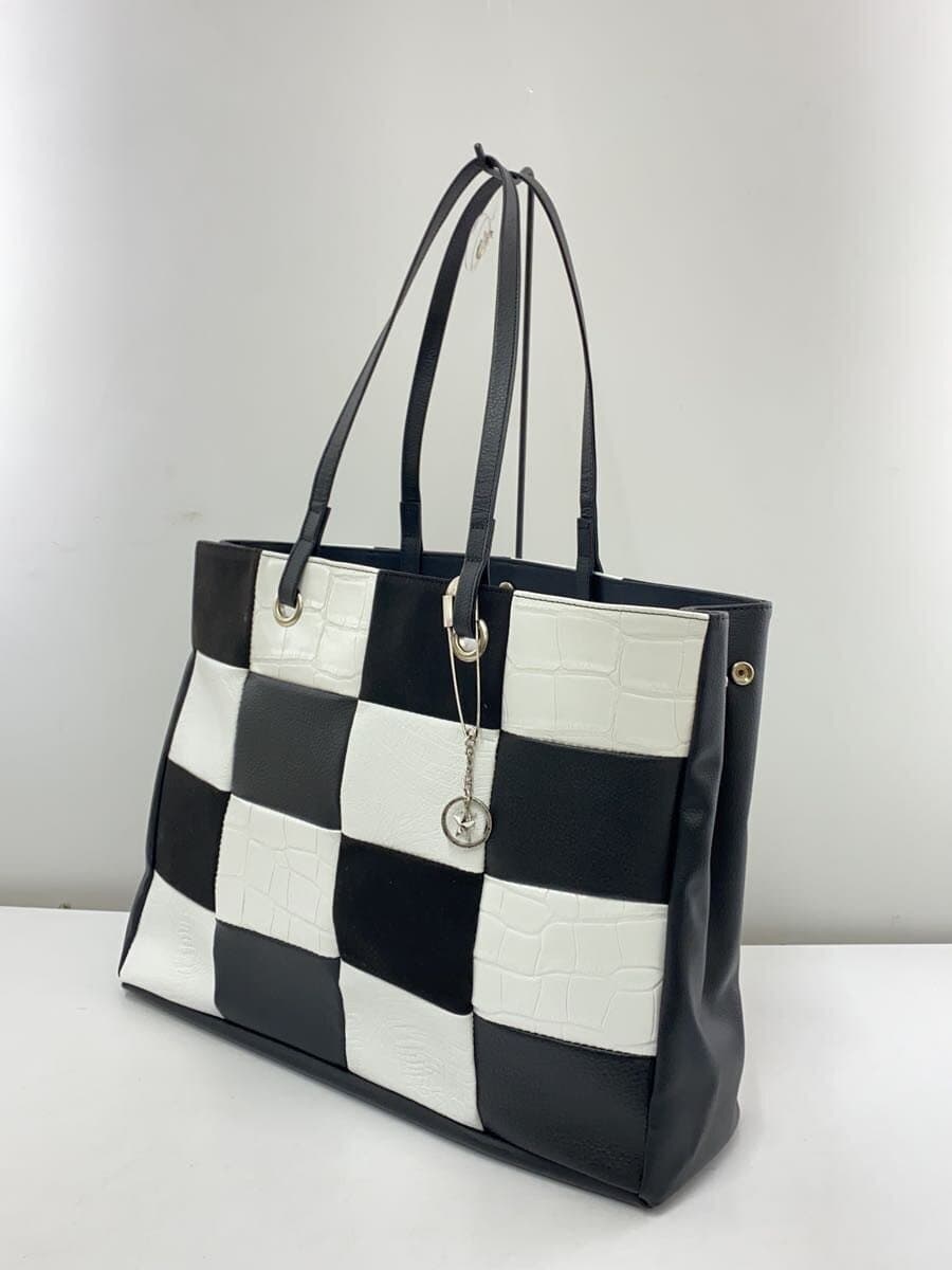Samantha KINGZ Samantha Thavasa Kings Tote Bag Leather White Check 2