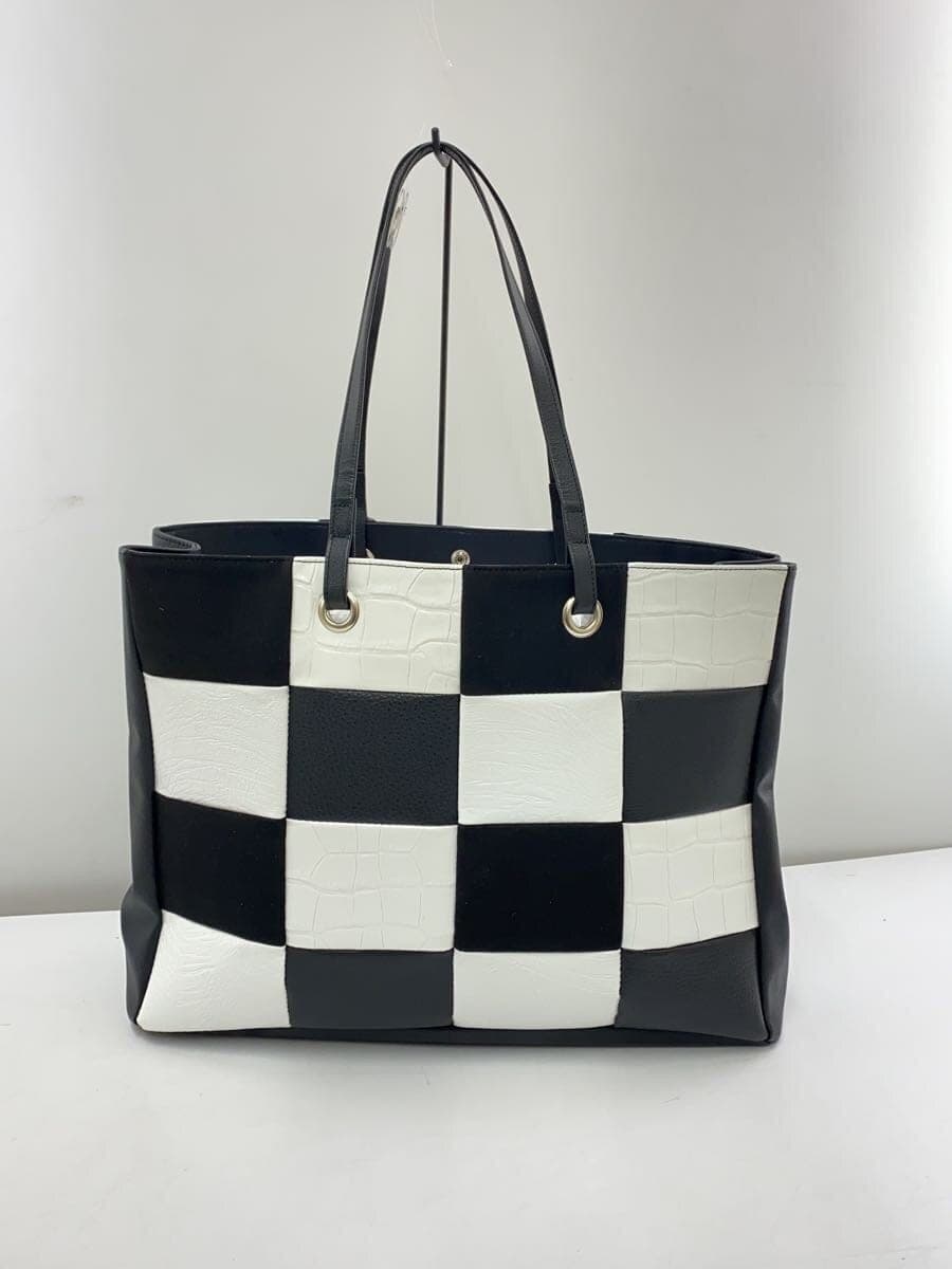 Samantha KINGZ Samantha Thavasa Kings Tote Bag Leather White Check 3