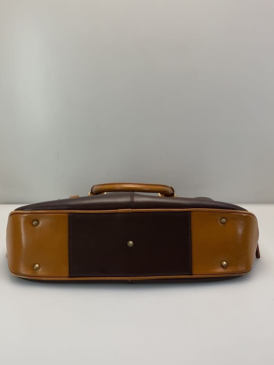 GOLD MEN Tote Bag Leather Brown 4