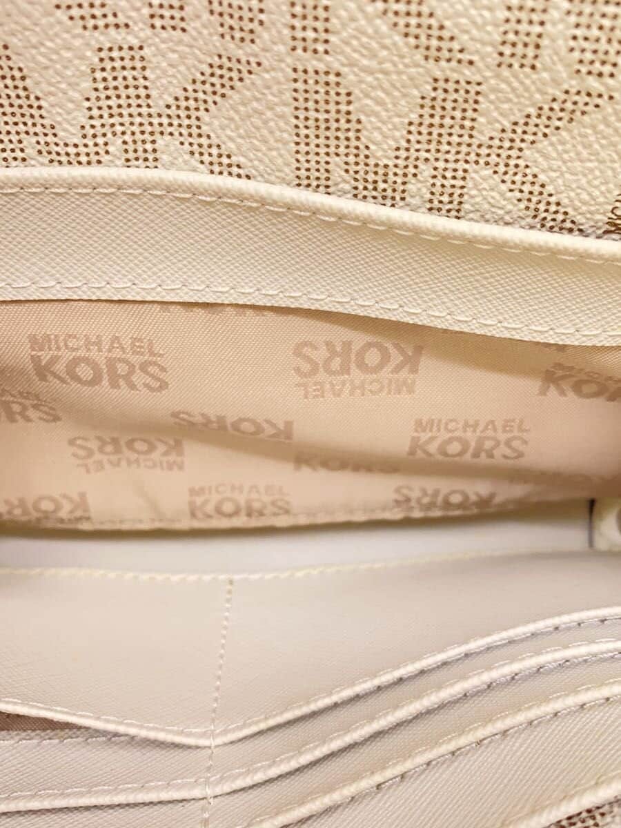 MICHAEL KORS Shoulder Bag Leather White AV-1612 6