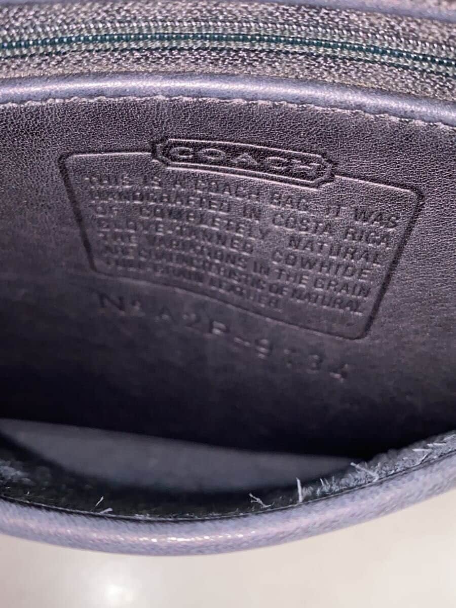 COACH Coach Shoulder Bag _ Camel Leather Black 9134 6