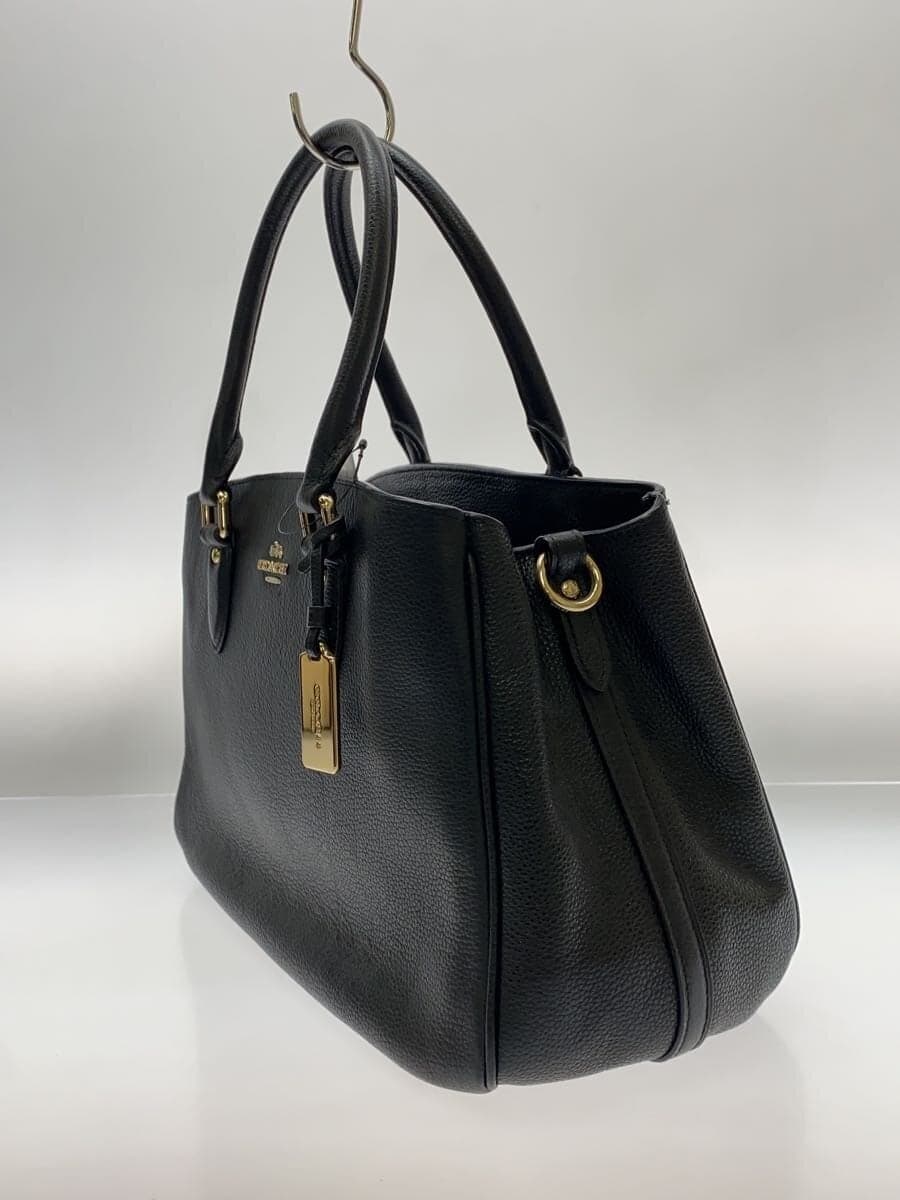COACH Handbag Pebbled All Leather Leather Black Solid 36373 2
