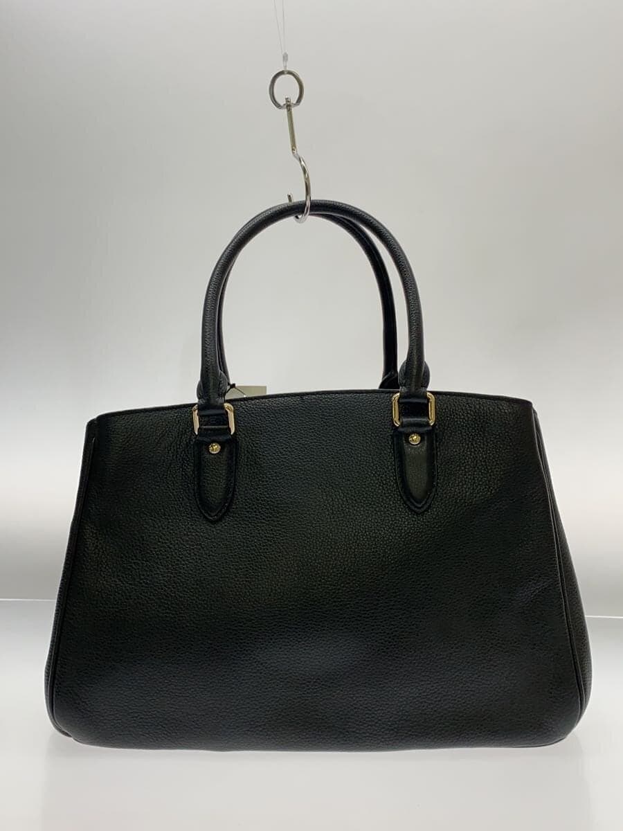 COACH Handbag Pebbled All Leather Leather Black Solid 36373 3
