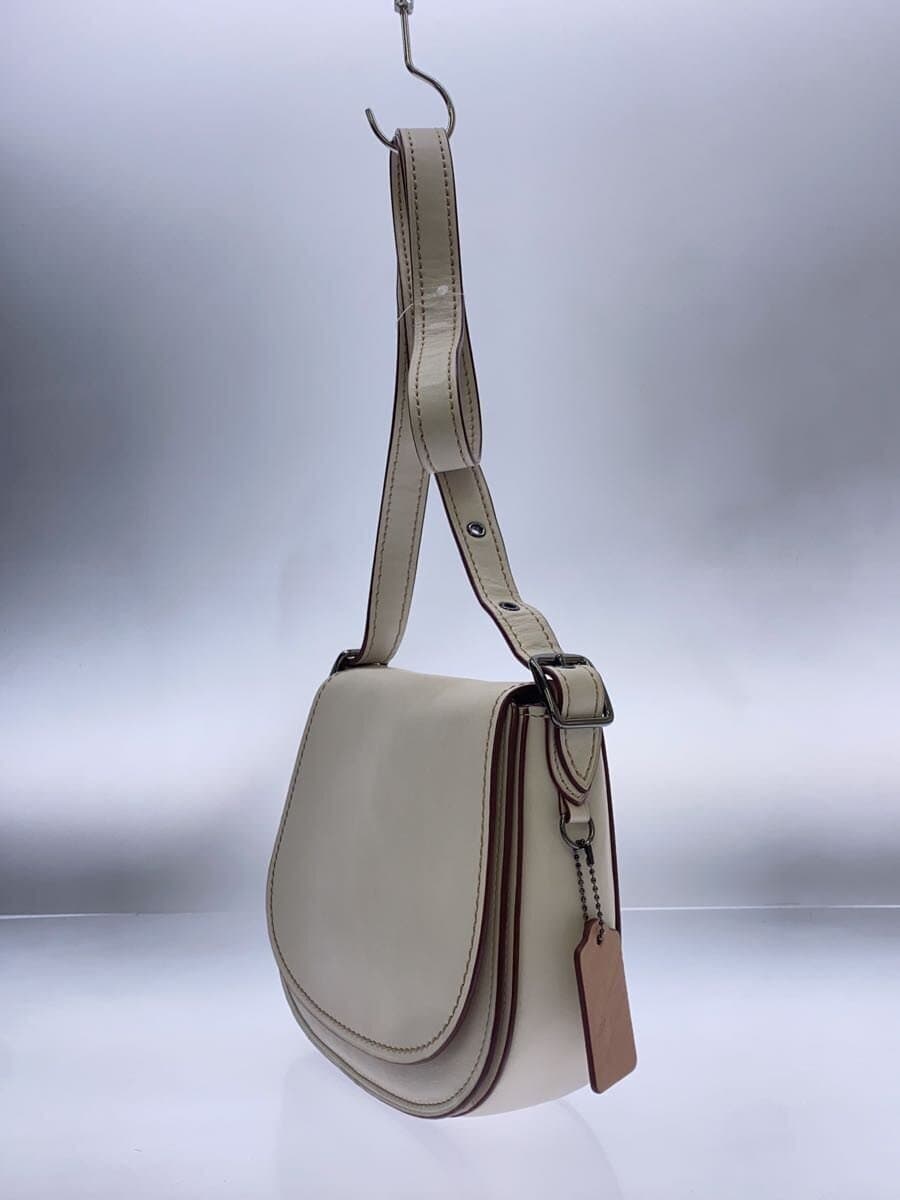 COACH Shoulder Bag _ All Leather Leather White Plain 20115 2
