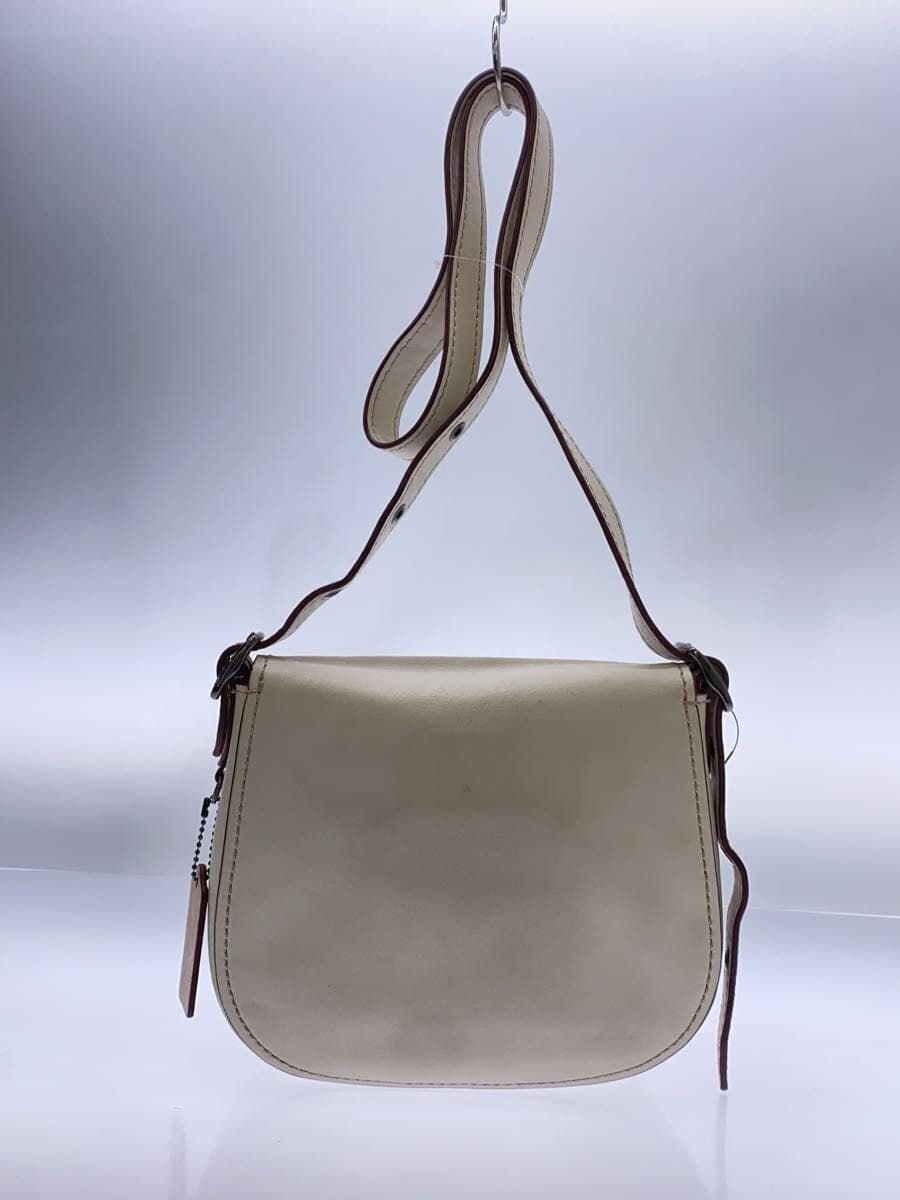 COACH Shoulder Bag _ All Leather Leather White Plain 20115 3