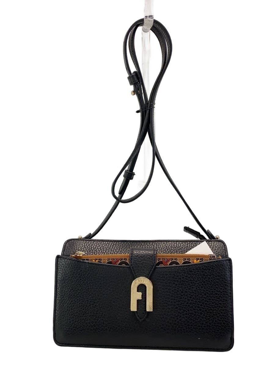 FURLA Shoulder Bag Leather BLK Solid