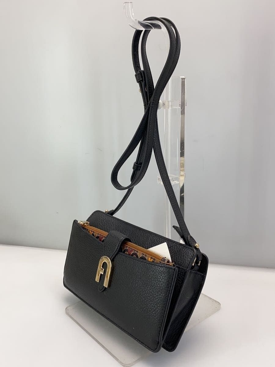 FURLA Shoulder Bag Leather BLK Solid 2