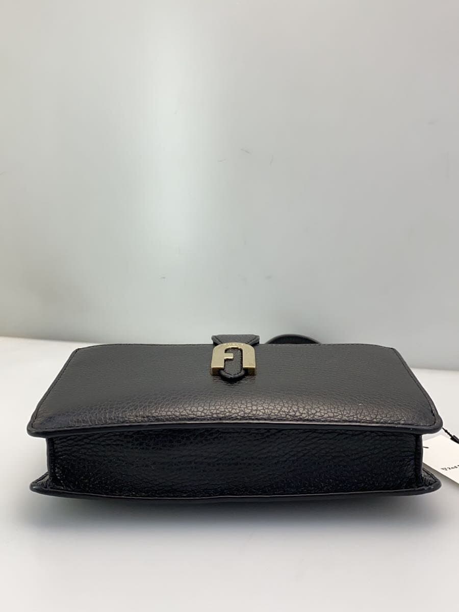 FURLA Shoulder Bag Leather BLK Solid 4