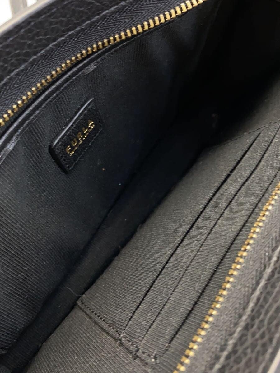 FURLA Shoulder Bag Leather BLK Solid 6