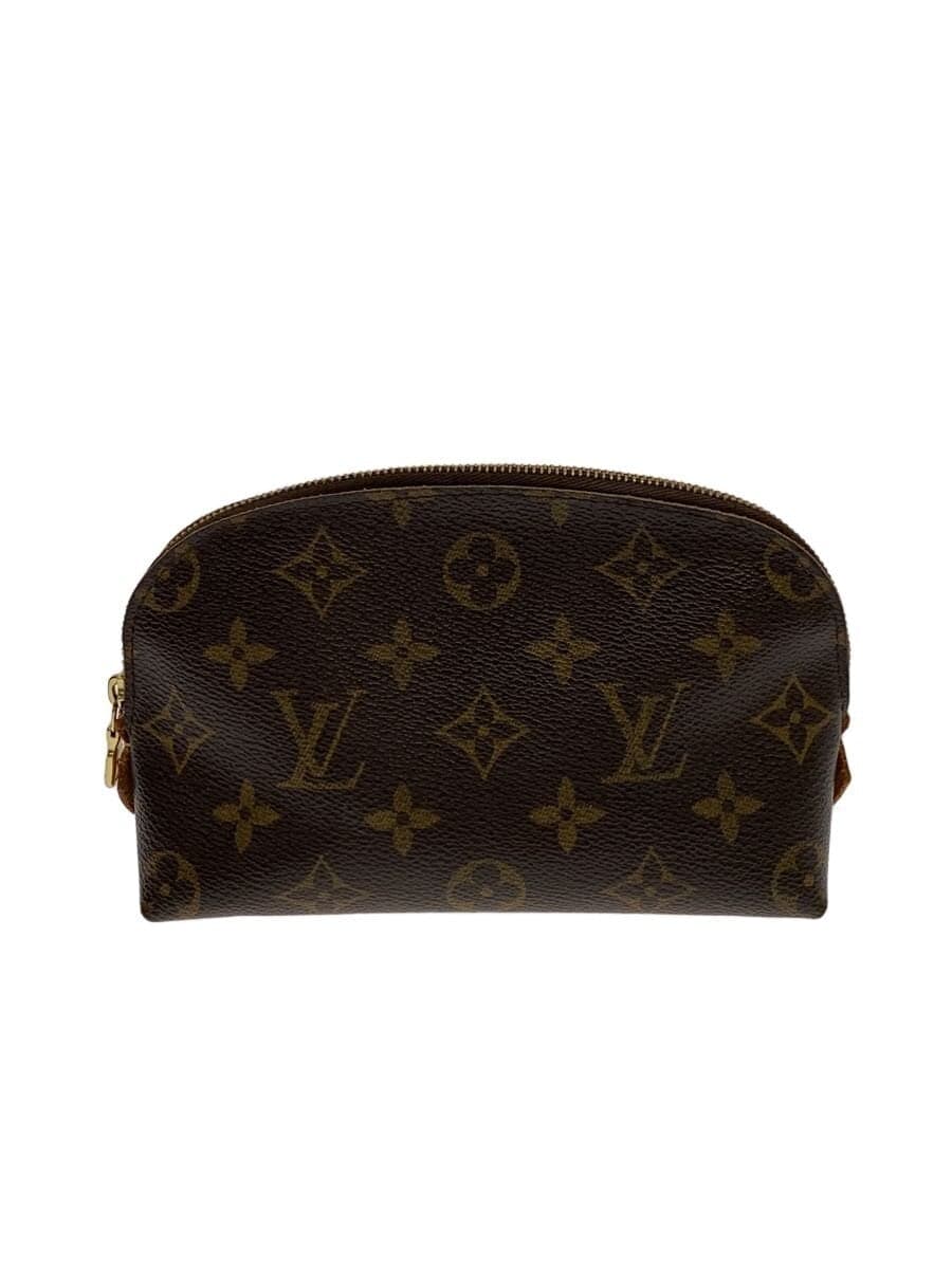 LOUIS VUITTON Pochette Cosmetic PM_Monogram Canvas PVC BRW Monogram