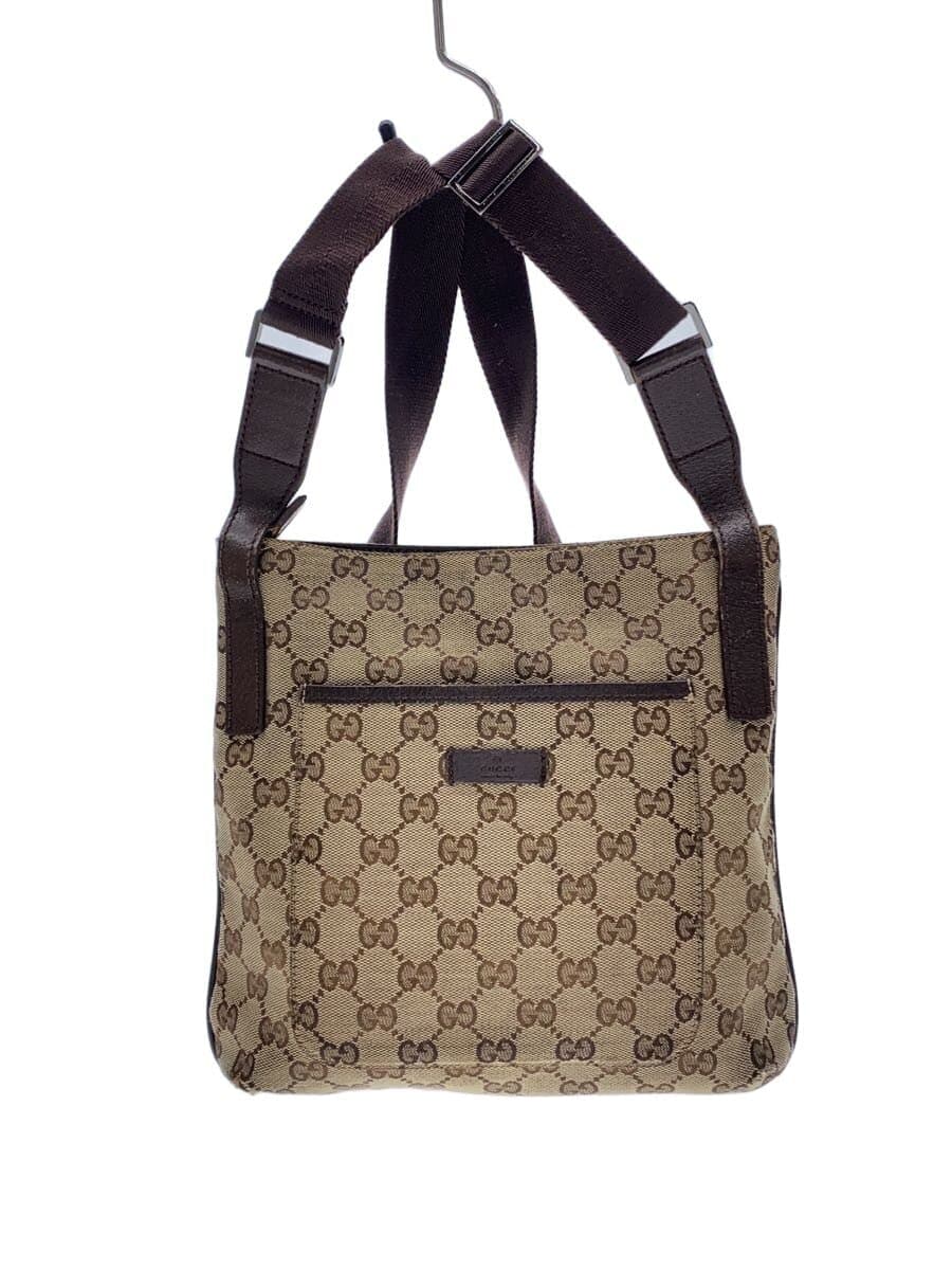 GUCCI Shoulder Bag_GG Canvas Canvas Brown