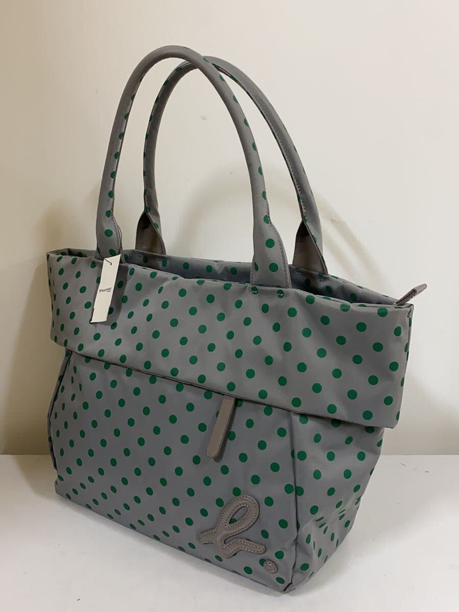 agnes b VOYAGE Bag Gray Green Polka Dot All Over Pattern SNR-15 Multi Pocket 2
