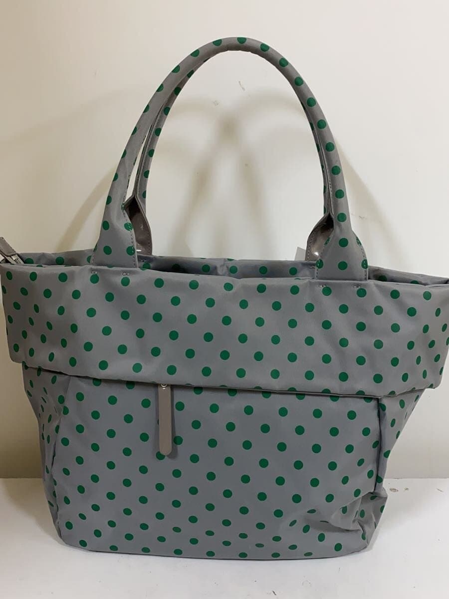 agnes b VOYAGE Bag Gray Green Polka Dot All Over Pattern SNR-15 Multi Pocket 3