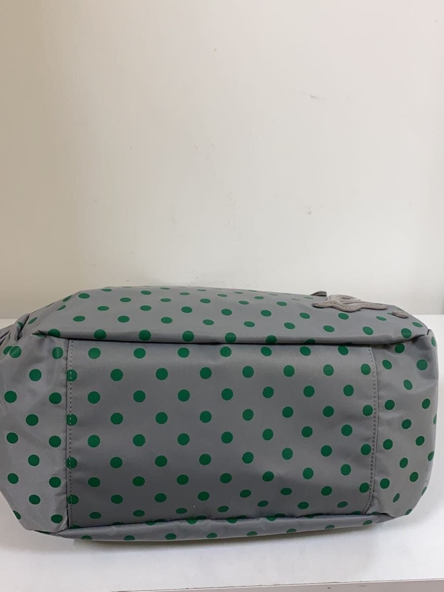 agnes b VOYAGE Bag Gray Green Polka Dot All Over Pattern SNR-15 Multi Pocket 4