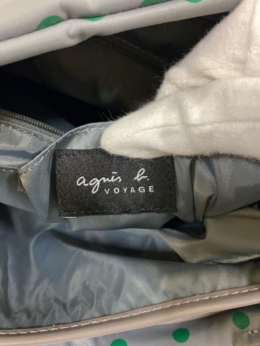agnes b VOYAGE Bag Gray Green Polka Dot All Over Pattern SNR-15 Multi Pocket 5