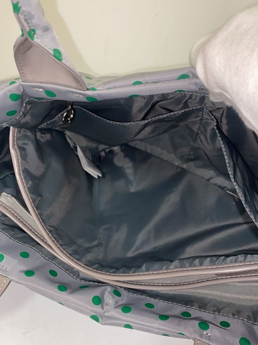 agnes b VOYAGE Bag Gray Green Polka Dot All Over Pattern SNR-15 Multi Pocket 6