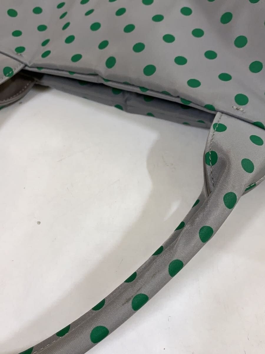 agnes b VOYAGE Bag Gray Green Polka Dot All Over Pattern SNR-15 Multi Pocket 7